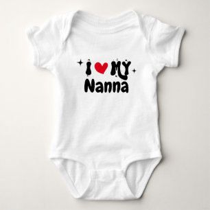 I Love My Nanna Retro Stars Customizable Newborn Baby Bodysuit