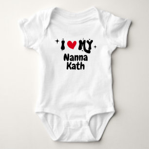 I Love My Nanna Retro Stars Customizable Newborn Baby Bodysuit