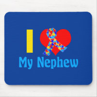 I Love My Nephew Autism Awareness Blue