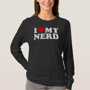 I Love My Nerd Red Heart T-Shirt