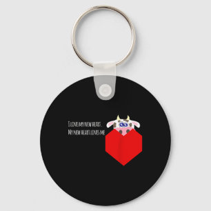 I Love My New Cow Valve Heart Patient Keychain