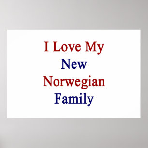 I Love My New Norwegian Family Poster