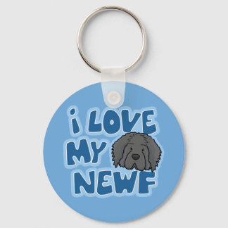 I Love My Newf Keychain