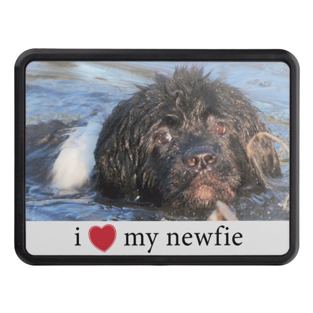 I love my Newfie Newfoundland Insert Photo Trailer Hitch Cover (Front)