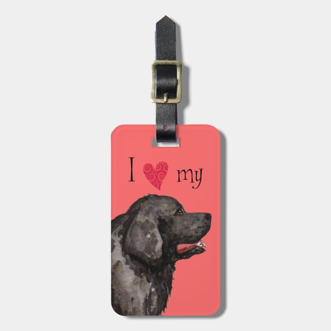 I Love my Newfoundland Luggage Tag (Front Vertical)