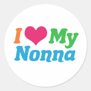 I Love My Nonna Classic Round Sticker
