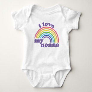 I Love My Nonna - Cute Rainbow  Baby Bodysuit