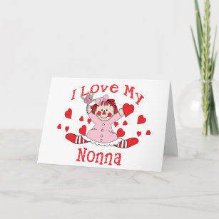 I love My Nonna Rag Doll & Hearts Card