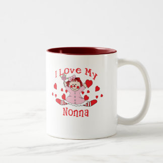 I love My Nonna Rag Doll & Hearts Two-Tone Coffee Mug