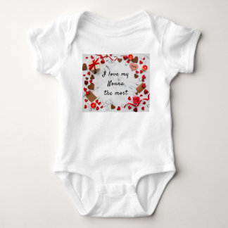 I love my Nonna the most one piece  bodysuite Baby Bodysuit