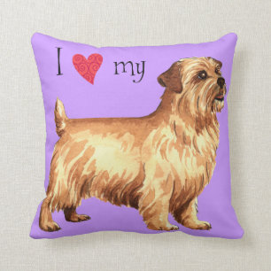 I Love my Norfolk Terrier Throw Pillow