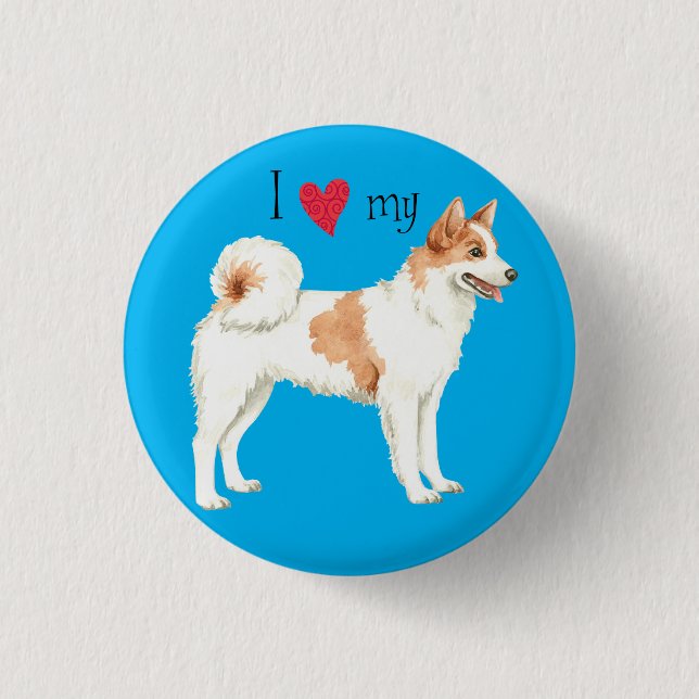 I Love my Norrbottenspets 1 Inch Round Button (Front)