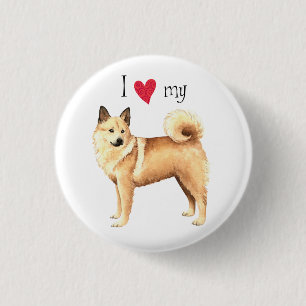 I Love my Norwegian Buhund 1 Inch Round Button