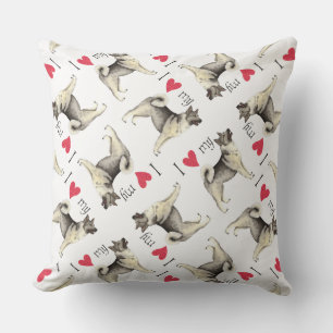 I Love my Norwegian Elkhound Outdoor Pillow
