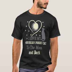 I Love My Norwegian Forest Cat O Moon Cat T-Shirt