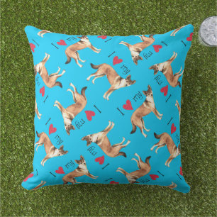 I Love my Norwegian Lundehund Outdoor Pillow