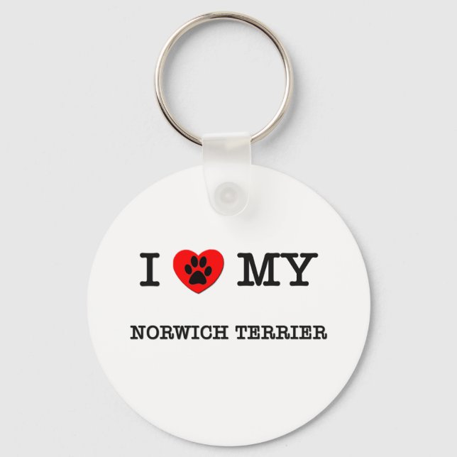 I LOVE MY NORWICH TERRIER KEYCHAIN (Front)