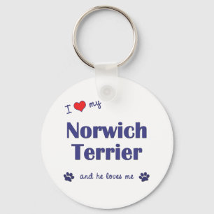 I Love My Norwich Terrier (Male Dog) Keychain