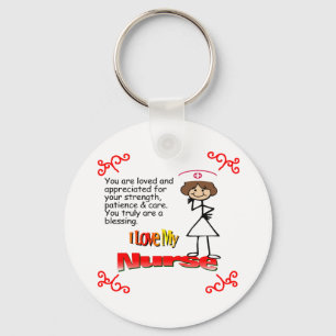 I Love My Nurse Keychain