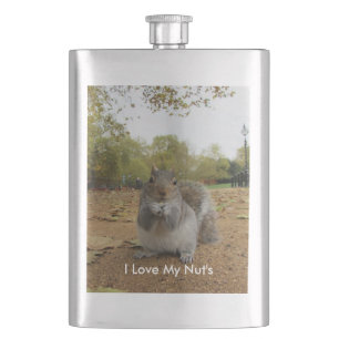 I Love My Nut's Hip Flask