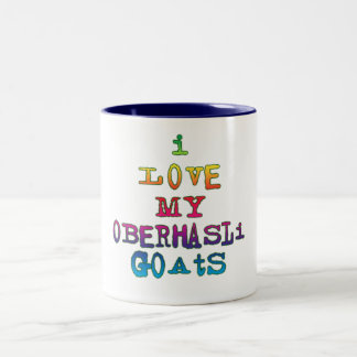 I Love My Oberhasli Goats Two-Tone Coffee Mug