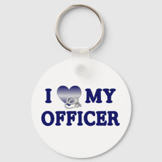 I Love My Officer Keychain