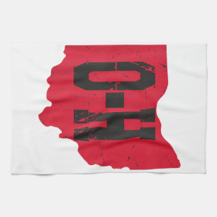 I Love My Ohio Home Script Ohio Buckeye State Kitchen Towel