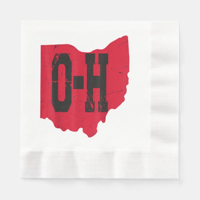 I Love My Ohio Home Script Ohio Buckeye State Napkin (Front)