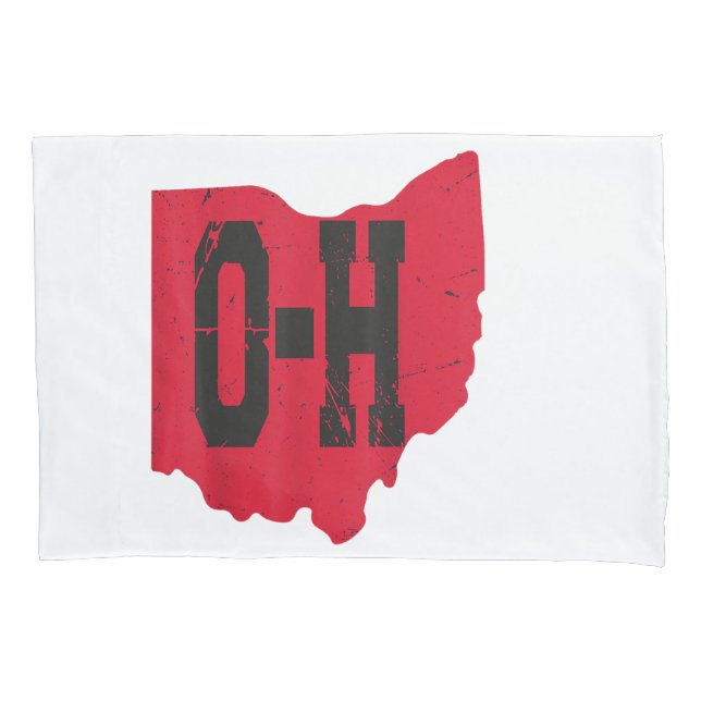 I Love My Ohio Home Script Ohio Buckeye State Pillowcase (Front)