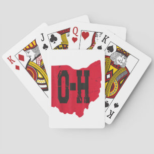 I Love My Ohio Home Script Ohio Buckeye State Playing Cards