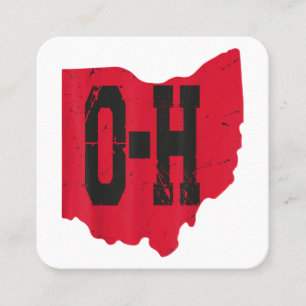 I Love My Ohio Home Script Ohio Buckeye State Square Business Card