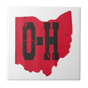 I Love My Ohio Home Script Ohio Buckeye State Tile