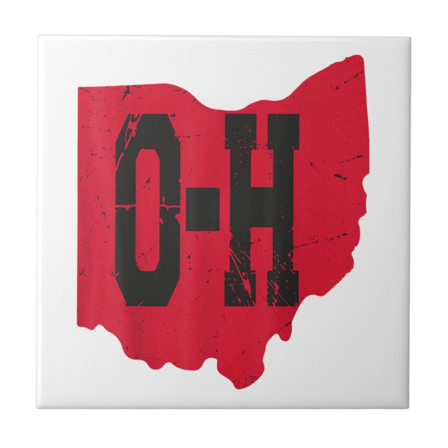 I Love My Ohio Home Script Ohio Buckeye State Tile (Front)