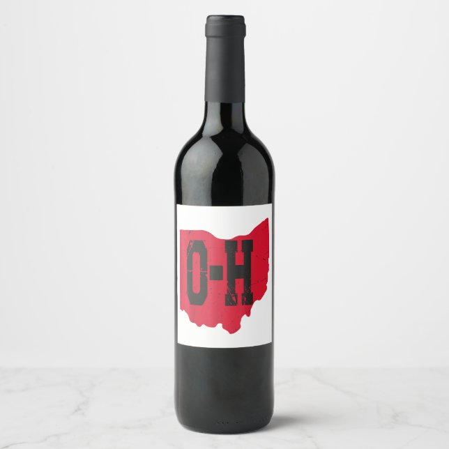 I Love My Ohio Home Script Ohio Buckeye State Wine Label (Front)