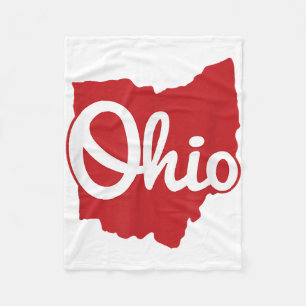 I Love My Ohio Home Script Ohio Fleece Blanket