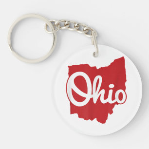 I Love My Ohio Home Script Ohio Keychain