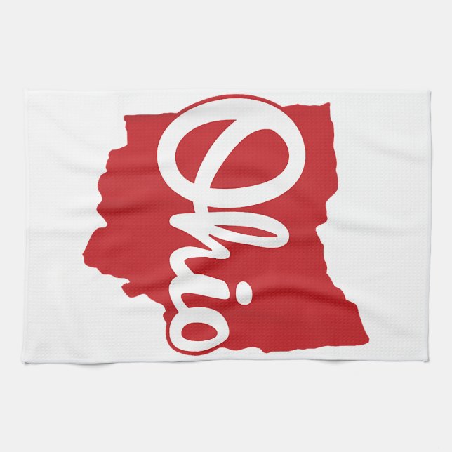 I Love My Ohio Home Script Ohio  Kitchen Towel (Horizontal)