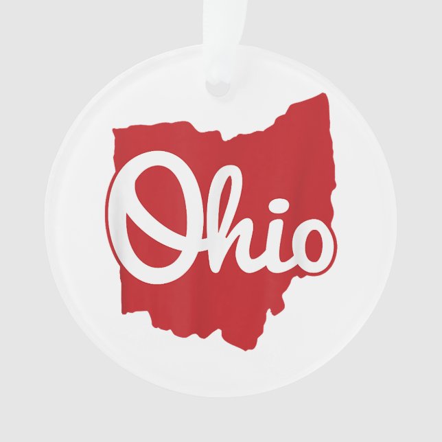 I Love My Ohio Home Script Ohio  Ornament (Front)