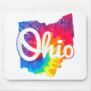 I Love My Ohio Home Script Tie Dye Ohio Mouse Pad