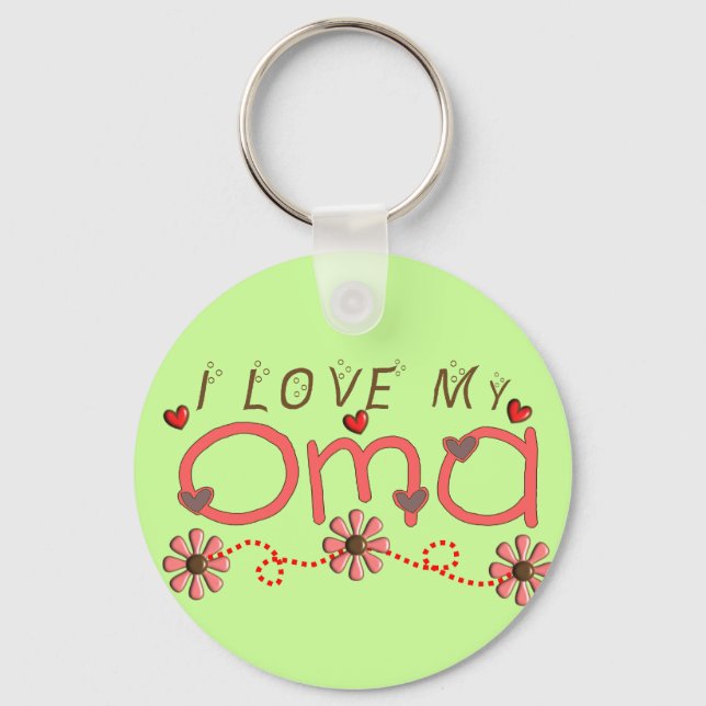 I Love My OMA Gifts Keychain (Front)