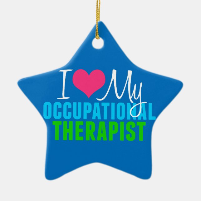 I Love My OT Ceramic Ornament (Front)