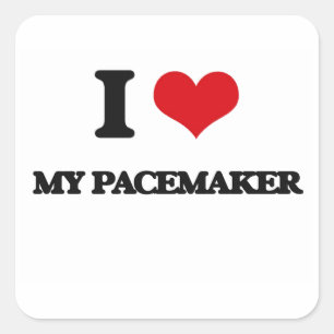 I Love My Pacemaker Square Sticker