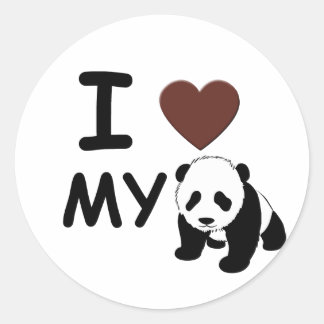 I LOVE MY PANDA CLASSIC ROUND STICKER