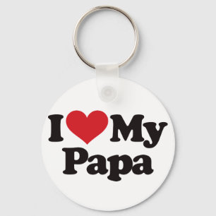 I Love My Papa Keychain