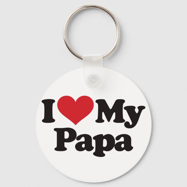 I Love My Papa Keychain (Front)