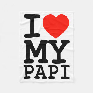 I Love My Papi Family Matching Valentines Day  Fleece Blanket