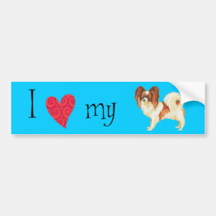 I Love my Papillon Bumper Sticker