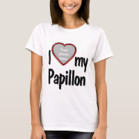 I Love My Papillon - Red Heart Dog Lover's Photo