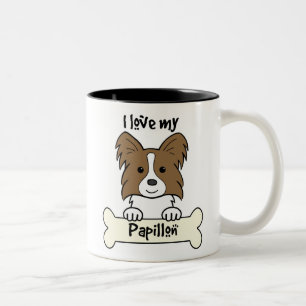 I Love My Papillon Two-Tone Coffee Mug