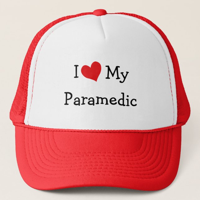 I Love My Paramedic Trucker Hat (Front)